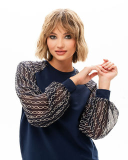 Свитшот с шифоновым рукавом реглан - Sahar art lab фото 5