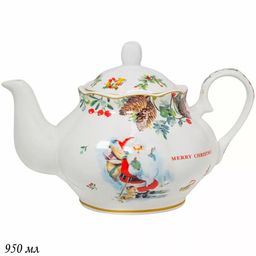 Чайник НОВОГОДНИЙ в под.уп.(х12)Фарфор арт.205-328