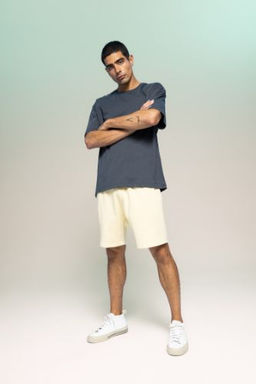 Regular Fit Basic Duz Bermuda Sort