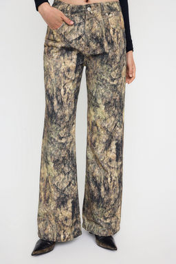 Teen Cok Renkli Desenli Yuksek Bel Wide Leg Jeans TWOAW26JE00152 - Trendyolmilla фото 3