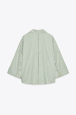 STRIPED SHIRT WITH TURN-UP SLEEVES - Zara фото 7
