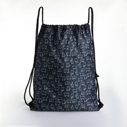 Мешок для обуви Коты, 32*0,5*40 см, отд на шнурке, черный