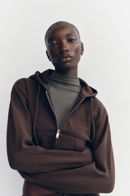 CROPPED INTERLOCK SWEATSHIRT - Zara фото 19