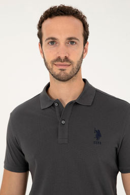 U. S. Polo Assn / Мужская базовая футболка антрацитового цвета - U.s. polo assn фото 2