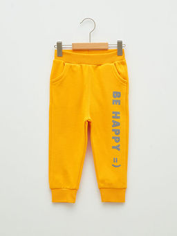 Beli Lastikli Bask?l? Erkek Bebek Jogger E?ofman Alt