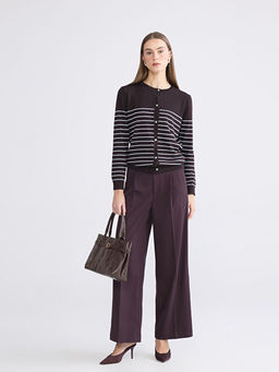 Loose Fit Geni? Pa?a Kad?n Pileli Pantolon