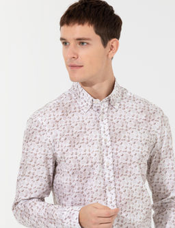Bej Slim Fit Uzun Kollu G_mlek