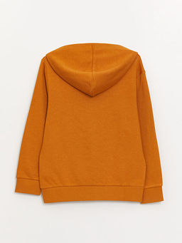 Bask?l? Uzun Kollu Erkek ?ocuk Hoodie ve E?ofman Alt? - Waikiki фото 3