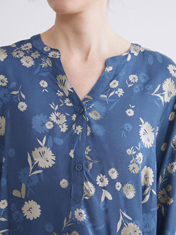 Ka??k Yaka ?i?ekli Bluz