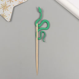 Фигурка - декор на палочке «Зелёная змея», 12.5 см, топперы набор 6 шт.