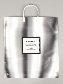 Цена за 10 шт. Пакет Классическая полоска- пластиковая ручка 44 х 40 см 100 мкм