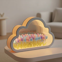 Набор для творчества-светильник "Облако" розовые/голубые тюльпаны, в пакете