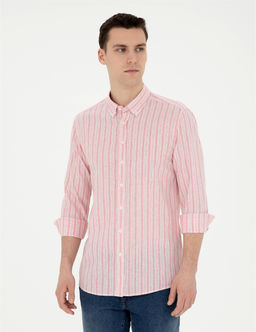 Pembe Slim Fit Uzun Kollu G_mlek