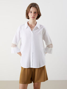 Kro?e Detayl? Oversize Kad?n G?mlek