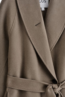 ABRIGO LARGO DE LANA DE DOBLE FAZ CON CINTUR?N