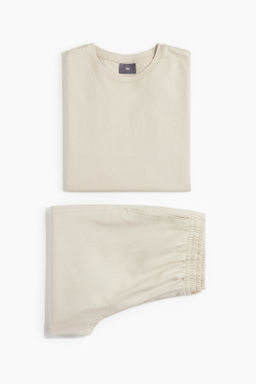 Pijama corto de dos piezas en mezcla de lino - H&m фото 2