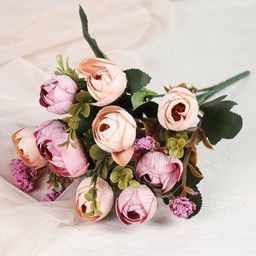 Цветок искусственный 30 см / OH081318 /уп 150/900/ (Бежевый с розовым ) - Галеонтрейд фото 8