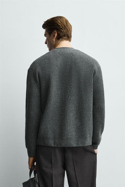 WOOL TEXTURED CARDIGAN - Zara фото 11
