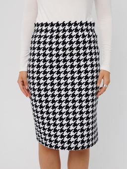 Юбка женская Ю-17 (футер с лайкрой) Бордовая клетка