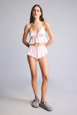 Regular Fit Saten Pijama Alt
