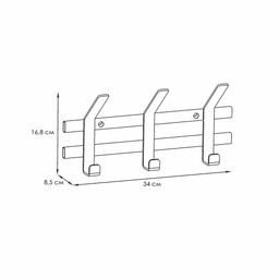 Вешалка настенная металл. "Торонто 3" белый