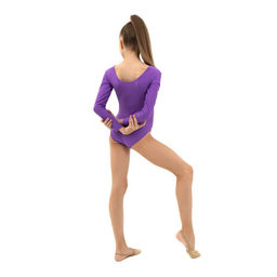 Купальник гимнастический Grace Dance, с длинным рукавом, р. 38, цвет фиолетовый  фото 7