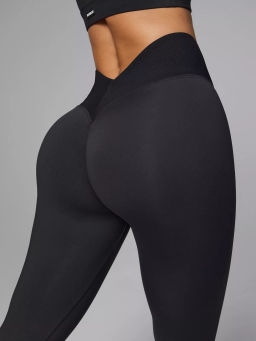 Спортивные леггинсы с поясом в рубчик