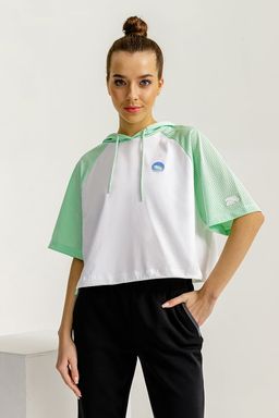 Футболка Хлопок Белый/салатовый