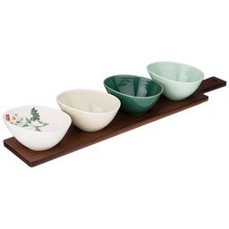 НАБОР ИЗ 4 САЛАТНИКОВ BRONCO MEADOW11*9*6 СМ НА ДЕРЕВЯННОЙ ПОДСТАВКЕ С РУЧКОЙ 47*9,5*1 СМ  фото 3