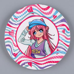 Посуда бумажная одноразовая «Аниме», 6 тарелок, 1 гирлянда, 6 стаканов, 6 колпаков