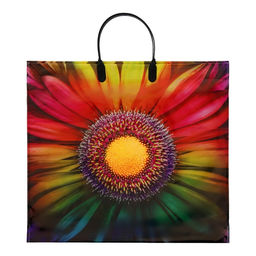 Цена за 10 шт. Пакет "Цветок", полиэтиленовый с пластиковой ручкой, 38х34 см, 90 мкм