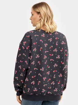 Свитшот женский серый новогодний с принтом конфеты - Mark formelle фото 5