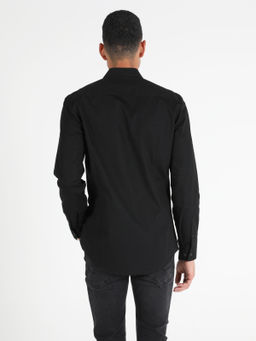 Мужская черная рубашка с длинным рукавом Super Slim Fit, рубашка с воротником Cl1041350