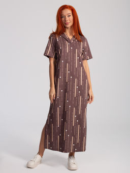 Платье женское кулирка с капюшоном "ПЕРФЕКТ" ШОКОЛАД