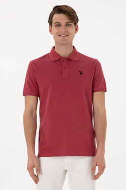 Erkek Slim Fit Polo Yaka Vi_ne Basic Ti__rt