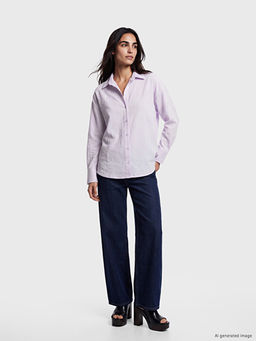 ?izgili Oversize Kad?n G?mlek