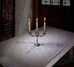 Скатерть арт. 13005/2/PB/150, ВИЗАНТИЯ, скатерть прямоугольная, размеры 150 см х 250 см, цвет МОЛОЧНЫЙ, тефлоновая пропитка