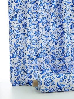 Рогожка Гжельский узор цв.серый меланж, ш.1.5м, хлопок-100%, 170гр/м.кв - Купава фото 3