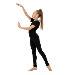 Комбинезон гимнастический Grace Dance, c коротким рукавом, р. 40, цвет чёрный  фото 8