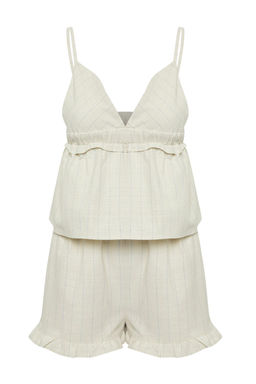 Cizgili Dokuma F?rf?rl? Plaj Bluz-Sort Tak?m TBESS25AU00066 - Trendyolmilla фото 5