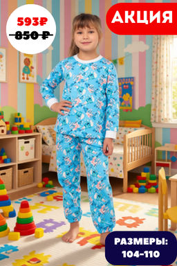 Костюм детский футер начес с брюками "УМКА" ГОЛУБОЙ