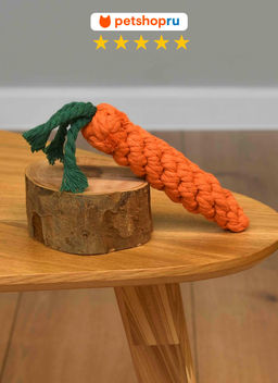 Игрушка для собак, канатная морковка, 15 см. 2418014