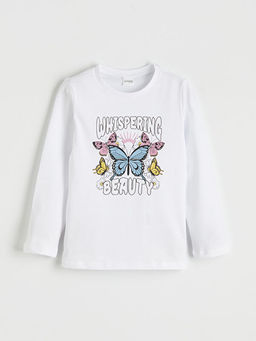 Bisiklet Yaka Bask?l? K?z ?ocuk Pijama Tak?m