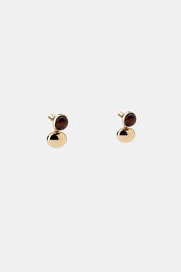 DOUBLE BALL STONE EARRINGS - Zara фото 4