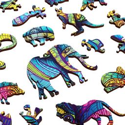 Пазл деревянный фигурный Индийский слон - Puzzle фото 3