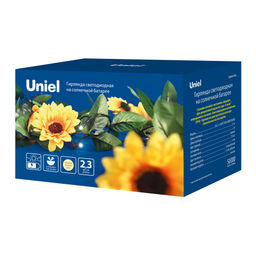 USL-S-138/PT2300 SUNFLOWERS Садовая гирлянда на солнечной батарее Подсолнухи. 24 светодиода. Теплый белый свет. 1*АА Ni-Mh аккумулятор в/к. IP44. TM Uniel - Volpe фото 8