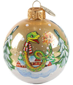 (цена за 2 шт) Елочный шар Змея с бенгальским огнем КУ-65-244014