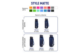 Бутылка для воды 1,5 л 10*10*28,5 см "Style Matte" с углублениями д/пальцев темно-синяя