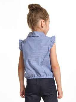 Блузка на пуговицах в клетку UD 3280 син.клетка - Mini maxi фото 2