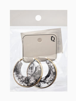 Серьги-кольца акрил «Тренд», чёрные в золоте